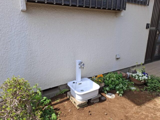 つくば市　ガーデンパン・水栓新設工事