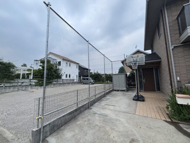 つくばみらい市　高さ4ｍ防球ネット設置工事🏀