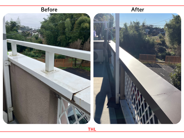 バルコニー手すりの塗装工事を行いました