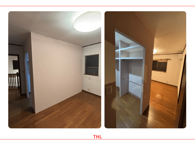 阿見町　WIC新設工事　ドレッサー付きウォークインクローゼット